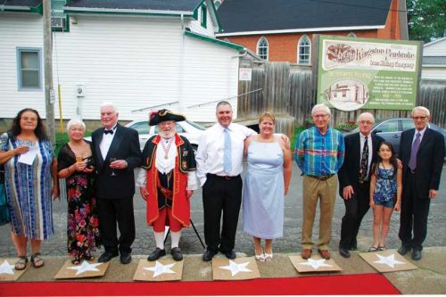 Bonita Lawrence, Rosemarie and Bill Bowick, Paddy O'Connor, Jamie and Cindy French, Ken Fisher, Paul Scott, Victor Heese (and daughter) - the subjects of short films about making a life in Central Frontenac in front of their own stars on the red carpet in front of the Oso Hall on Tuesday night.